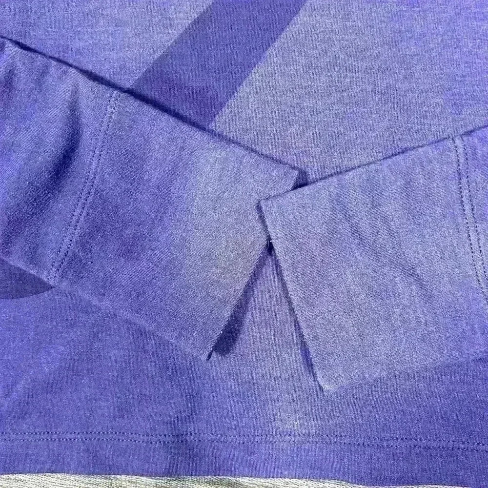 NIKE Dri-Fit Purple Long Sleeve Asymmetrical Split Hem Crop Sweatshirt Women S - Picture 6 of 9